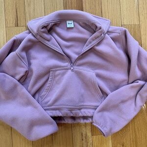 Aritzia TNA Lavender Fleece Quarter Zip, size 2XS